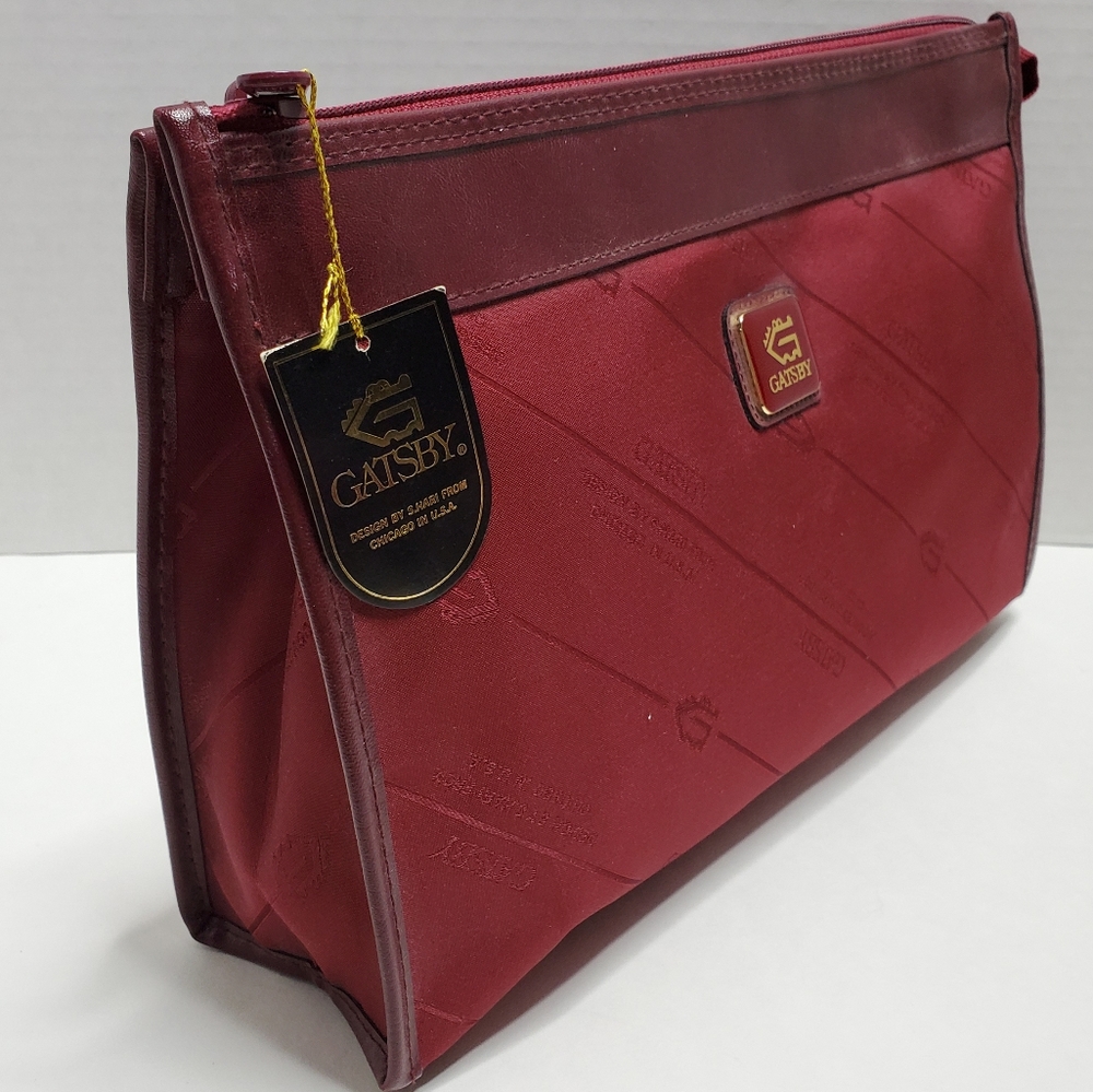 Vintage Gatsby Canvas Leather Clutch Makeup Bag
